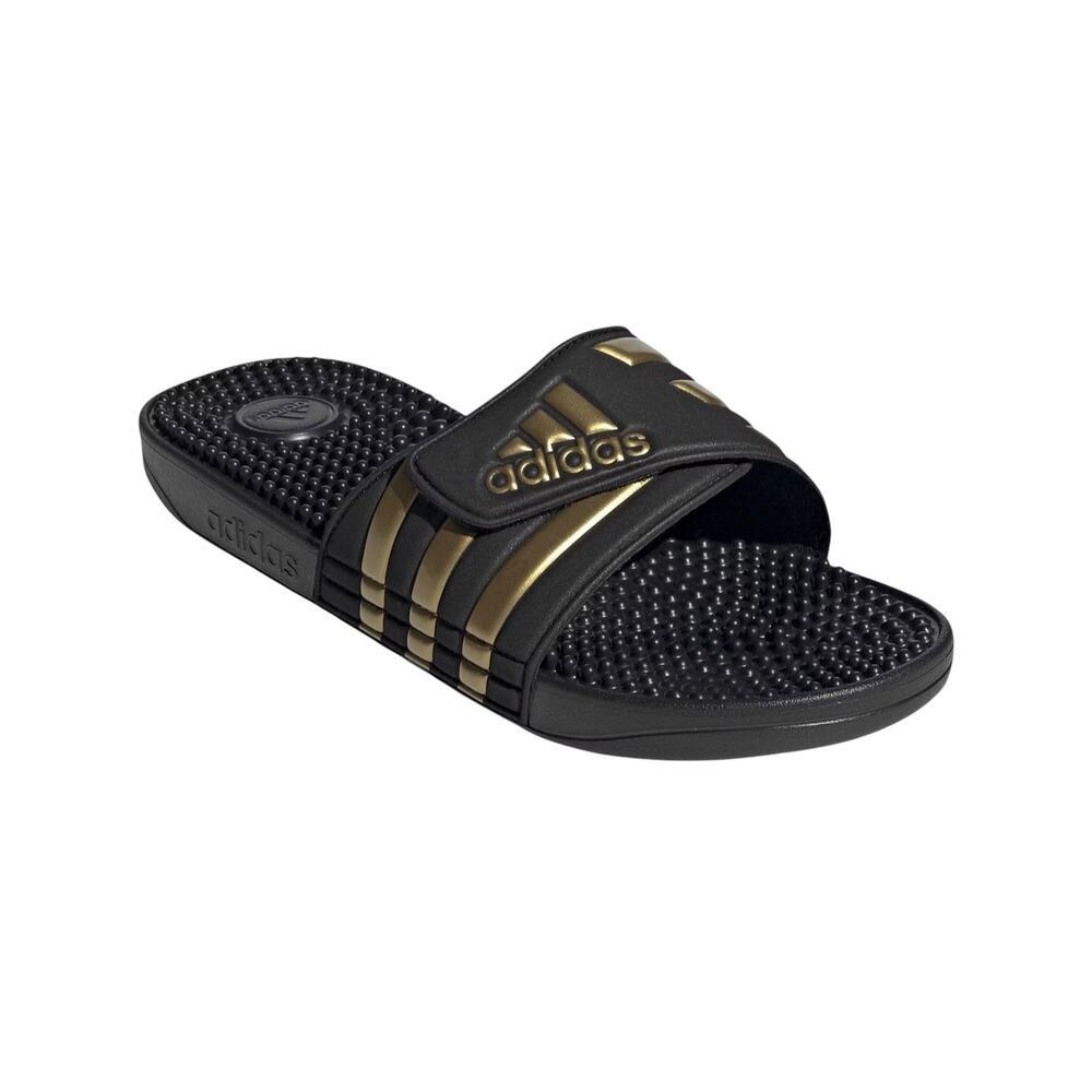 Adidas Adissage NEW Men’s Size 17 Post-Workout Recovery Slides Black / Gold